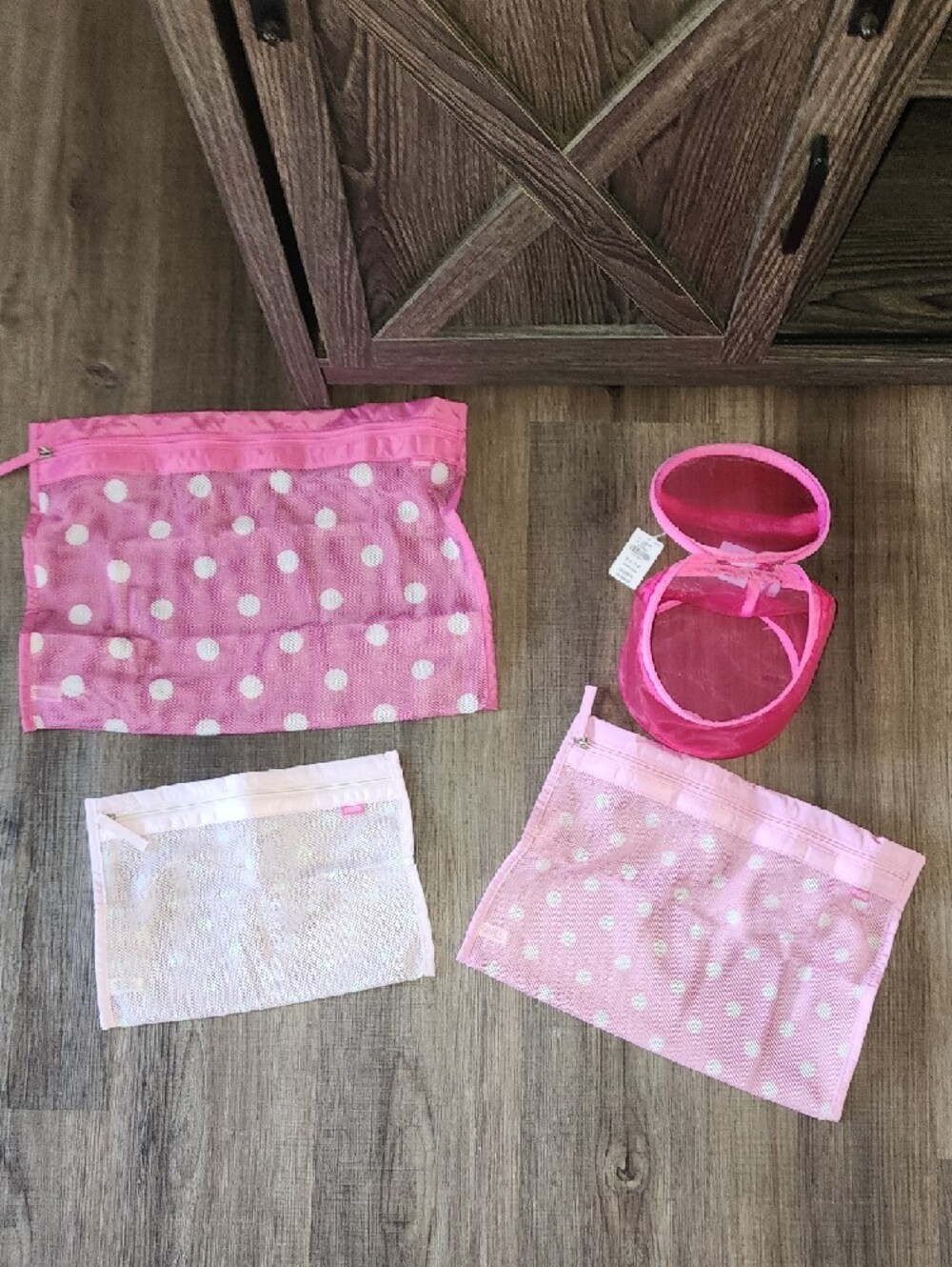 PINK Hot Pink Mesh Cosmetic Pouch - Picture 4 of 7